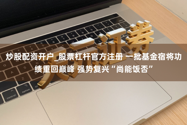 炒股配资开户_股票杠杆官方注册 一批基金宿将功绩重回巅峰 强势复兴“尚能饭否”